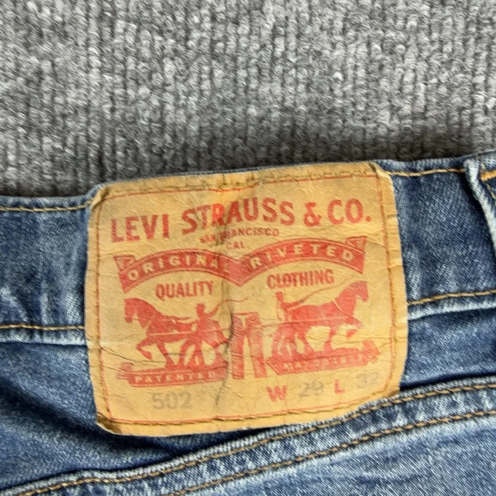 Levis 502 Jeans Mens 29x32 Blue Regular Fit Tapered Leg Medium Wash Denim
